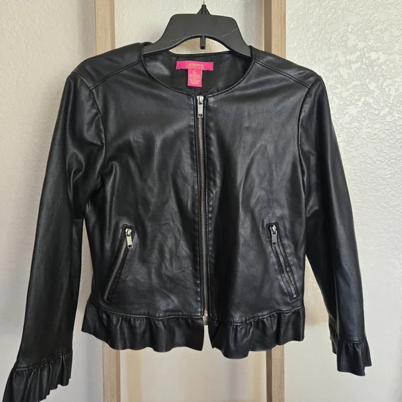 Black Faux Leather Jacket - Picture 1 of 6